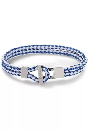 HUGO BOSS Mænd Manchetknapper - Double-wrap woven cuff with logo-etched hardware