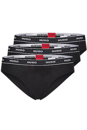 HUGO BOSS Pakke med tre par trusser i bomuld med stræk og logolinning