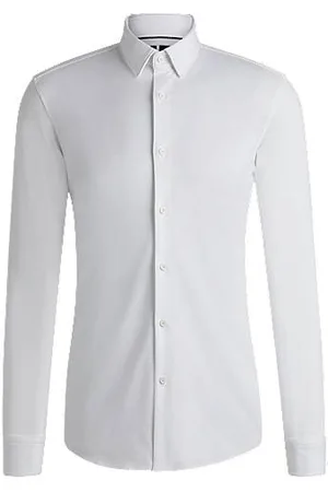 HUGO BOSS Skjorte med slim fit af performance bomuldsblanding