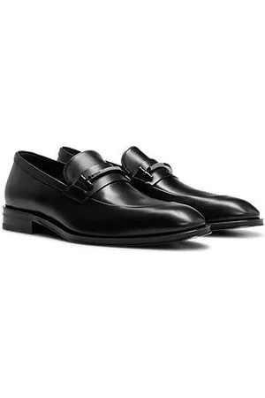 HUGO BOSS Mænd Flade sko - Italian-made leather loafers with branded hardware trim