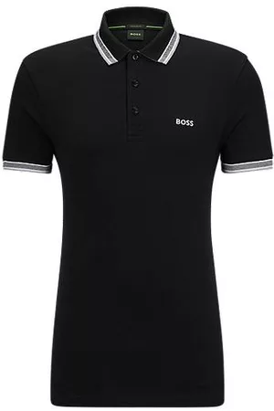 HUGO BOSS Mænd Toppe - Organic-cotton polo shirt with contrast logo details