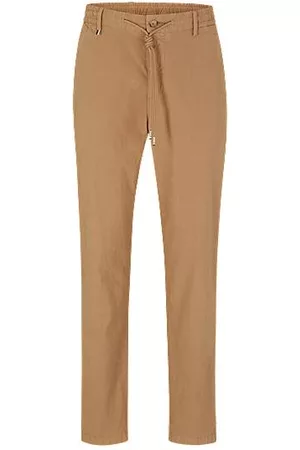 HUGO BOSS Mænd Slim bukser - Slim-fit trousers in paper-touch stretch cotton
