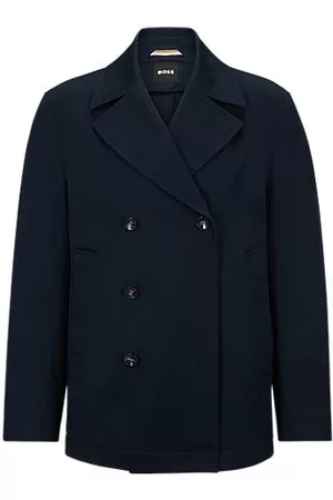 HUGO BOSS Mænd Frakker - Slim-fit coat in micro-patterned stretch cotton