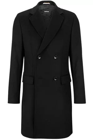 HUGO BOSS Double-breasted coat in virgin wool and cashmere