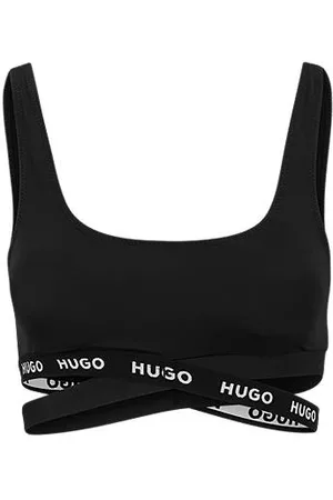 HUGO BOSS Sporty bikini top with branded tape and cut-out details