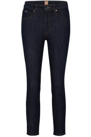 HUGO BOSS Afkortede jeans med slim fit i Stay Indigo denim med stræk