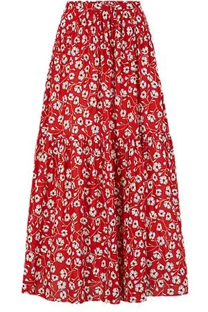 HUGO BOSS Floral-print maxi skirt with flared shape