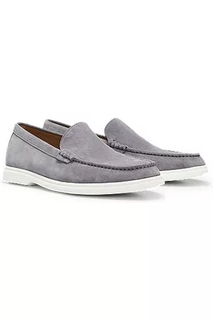 HUGO BOSS Mænd Flade sko - Suede loafers with emed logo and TPU outsole
