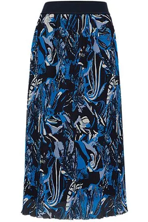 HUGO BOSS Kvinder Mønstrede nederdele - A-line regular-rise skirt in printed plissé material
