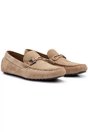 HUGO BOSS Mænd Flade sko - Driver moccasins in suede with cord and hardware details