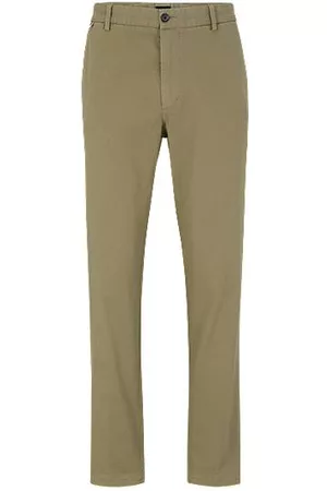 HUGO BOSS Mænd Habitbukser - Regular-fit trousers in stretch-cotton gabardine