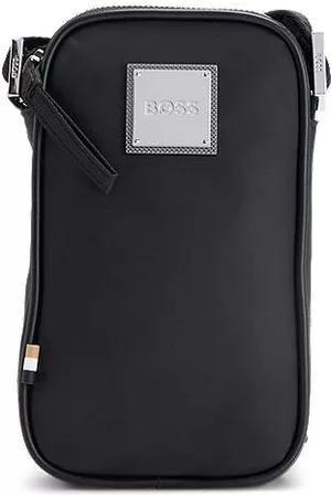 HUGO BOSS Mænd Mobil Covers - Phone holder in structured fabric with engraved metallic plate