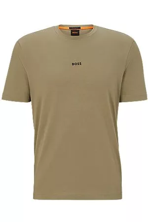 HUGO BOSS Mænd Kortærmede - Relaxed-fit T-shirt in stretch cotton with logo print
