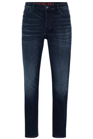 HUGO BOSS Mænd Stretch - Tapered-fit jeans in blue comfort-stretch denim