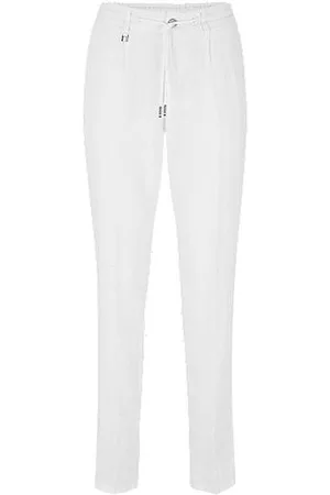 HUGO BOSS Mænd Habitbukser - Pleat-front trousers in pure linen with drawcord