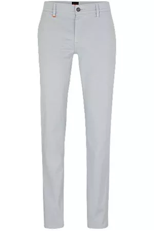 HUGO BOSS Mænd Slim bukser - Slim-fit trousers in stretch-cotton satin