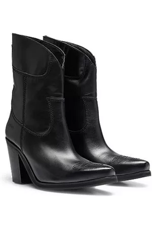 HUGO BOSS Kvinder Pumps støvler - Leather cowboy boots with Cuban heel