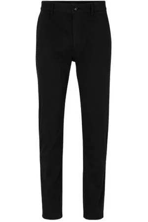 HUGO BOSS Mænd Habitbukser - Tapered-fit trousers in stretch-cotton cavalry twill