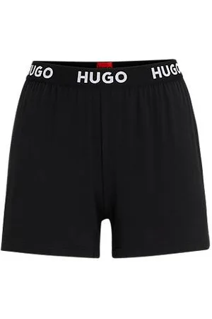 HUGO BOSS Pyjamasshorts i jersey med stræk og linning med logo