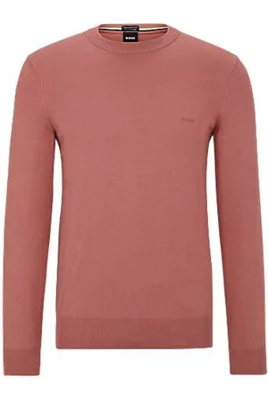 HUGO BOSS Mænd Sweatshirts - Pure-cotton regular-fit sweater with embroidered logo