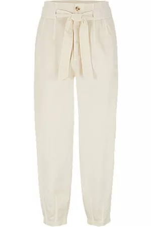 HUGO BOSS Kvinder Habitbukser - Relaxed-fit trousers in cotton with paperbag waist