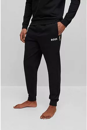 HUGO BOSS Mænd Pyjamas - Cotton-terry pyjamas with knitted stripes and embroidered logos