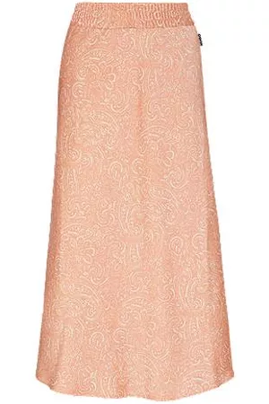 HUGO BOSS Kvinder Mønstrede nederdele - Paisley-print skirt in satin with side slit