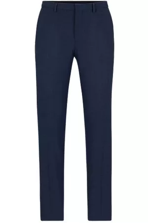 HUGO BOSS Mænd Slim bukser - Extra-slim-fit trousers in patterned performance-stretch fabric