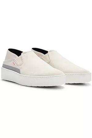 HUGO BOSS Mænd Casual sko - Suede slip-on shoes with crepe sole