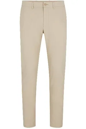 HUGO BOSS Slim fit chinos i strygelet stof med stræk i fire retninger