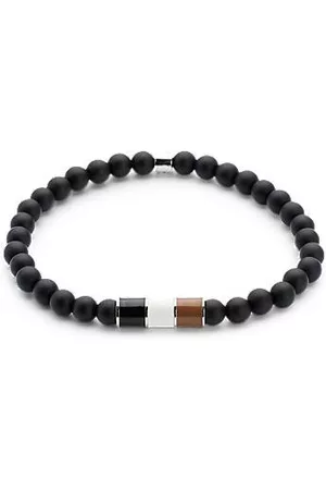 HUGO BOSS Mænd Manchetknapper - Agate beaded cuff with signature-stripe detail
