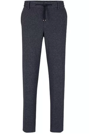 HUGO BOSS Mænd Habitbukser - Regular-fit trousers in macro-printed stretch jersey