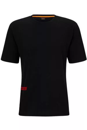 HUGO BOSS Mænd Kortærmede - Relaxed-fit T-shirt in cotton with racing-inspired print