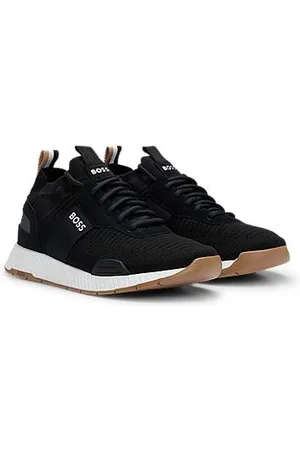 HUGO BOSS TTNM EVO-sneakers med strikket overflade og ruskindsdetaljer