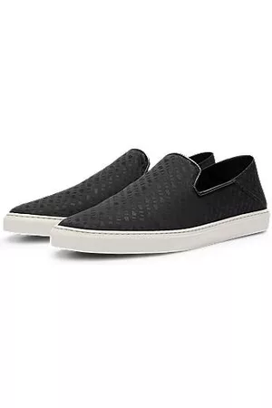 HUGO BOSS Mænd Casual sko - Slip-on shoes with tonal monogram pattern