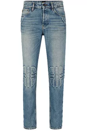 HUGO BOSS Mænd Jeans - Regular-fit biker-style jeans in mid- denim