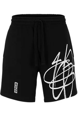 HUGO BOSS Mænd Shorts - Relaxed-fit cotton shorts with graffiti-inspired logo