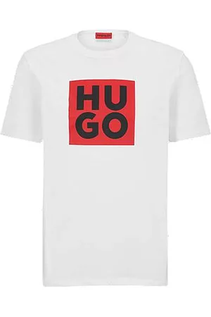 HUGO BOSS Mænd Kortærmede - Organic-cotton T-shirt with logo print