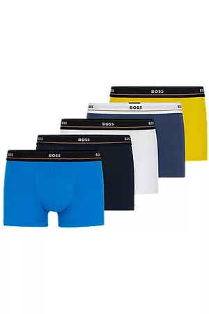 HUGO BOSS Mænd Underbukser - Five-pack of stretch-cotton trunks with logo waistbands