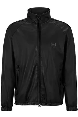HUGO BOSS Mænd Blazere - Faux-leather relaxed-fit jacket with framed logo