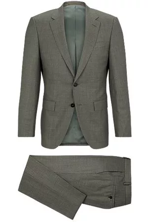 HUGO BOSS Mænd Jakkesæt - Slim-fit suit in micro-patterned virgin wool