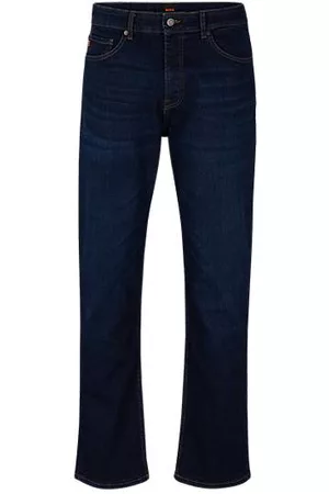 HUGO BOSS Mænd Straight - Relaxed-fit jeans in blue super-stretch denim