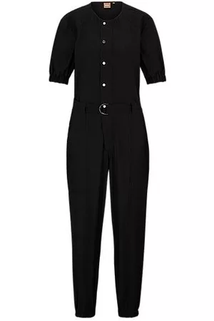 HUGO BOSS Kvinder Jumpsuits - Belted jumpsuit with press studs and concealed zip