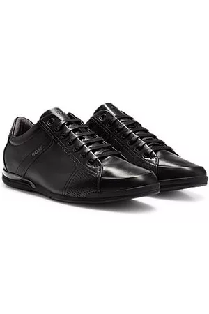 HUGO BOSS Mænd Sneakers - Leather trainers with odour-control lining