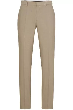 HUGO BOSS Mænd Habitbukser - Regular-fit trousers in micro-patterned stretch cloth