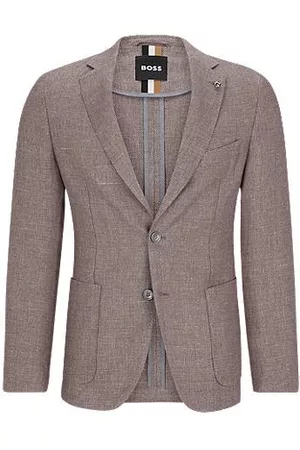 HUGO BOSS Mænd Blazere - Slim-fit jacket in micro-patterned linen and wool