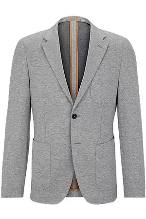 HUGO BOSS Mænd Blazere - Slim-fit jacket in a micro-patterned cotton blend