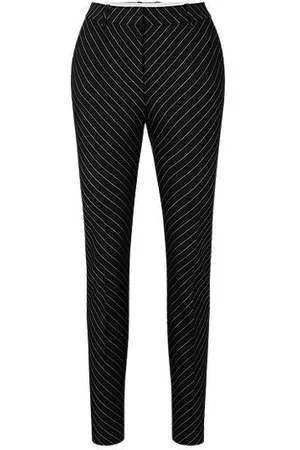 HUGO BOSS Kvinder Habitbukser - Regular-fit trousers in diagonal pin-striped stretch wool