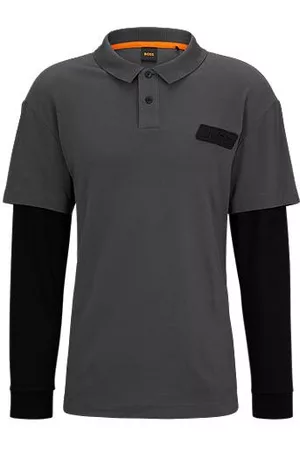 HUGO BOSS Mænd Poloer - Relaxed-fit cotton-piqué polo shirt with double sleeves