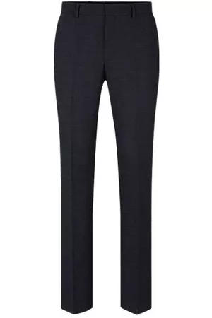 HUGO BOSS Mænd Habitbukser - Regular-fit trousers in micro-patterned stretch cloth